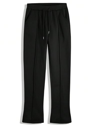 GORGLITTER Men's Letter Graphic Drawstring Waist Pants Stacked Flared Cool Sweatpants with Pockets2