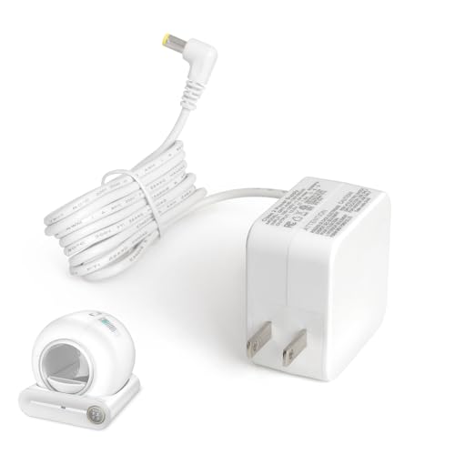 DuckSky 12V Power Adapter Replacement Part for 65L+9L Self Cleaning Litter Box, White Charger, Compatibility Automatic Box