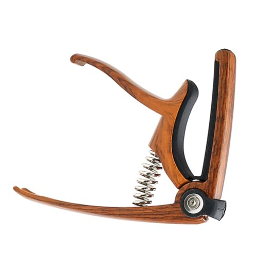 ノーブランド品 ギターカポ guitar capo ギターケーポ ベース コードカポ ラック 針 チューナー アコースティックカポ アコースティックギター用カポ 亜鉛合金 Light Brown