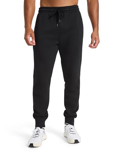 Reebok Men’s Motion Core Fleece Motion Jogger, Standard Fit, 30” Inseam, Midweight Cotton-Poly Fleece Blend Fabric, Black, Large
