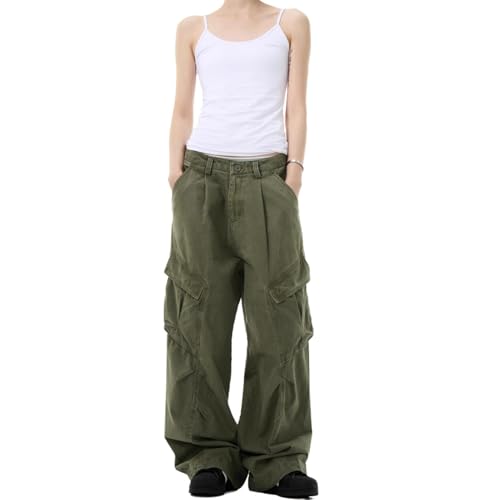 GUOYUXIAO Men's Jeans Work Pants Loose Fit Pleated Design Straight Leg Trouser for Men2