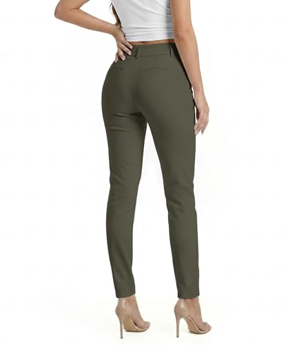Image of Hybrid & Company Women's Work Chino Pants | Super comfy stretch fabric, flat front design, tailored fit, suitable for office, work, casual wear, and everyday comfort