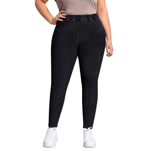 Plus Size Ankle Jeans for Women Pencil Women Jeans Capri Length Mom High Waist Skinny Denim Mom Jeans Pants