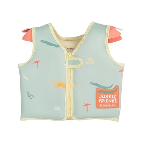 Flamingueo Colete de natação para crianças, colete de piscina, colete de água para crianças, neoprene e espuma EPE, alça ajustável, colete de praia para crianças, 3-6 anos