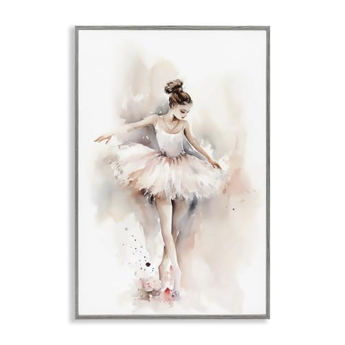 Aquarelle Dancer Pose poster encadré gris Stupell Industries 30,5x45,7 cm