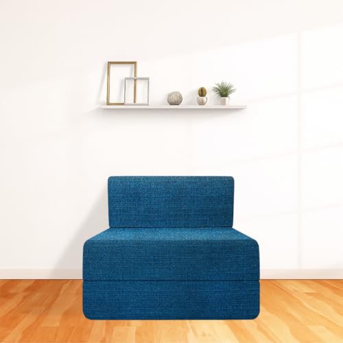 Image of CELLBELL Comfy Sofa Cum Bed 2.5x6 Feet | Foldable Dual Use Couch Bed with Soft Cushions, Washable Fabric Cover & Sturdy Frame | Space Saving Modern Design for Living Room, Bedroom & Guest Use (Teal)