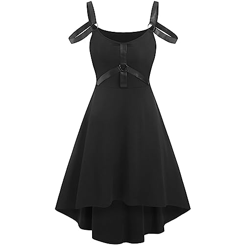 Vifucz Dresses for Juniors Summer Fall Sleeveless Strapless Slip Off Shoulder Medieval Goth Dresses Women 2023 NP