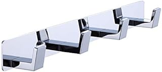 BOOKARROW 4 Bathroom Towel Hooks, Chrome Wall Mount Screw Fixed Door or Robe Hook, Coat Hanger Rack in Bedroom or Kitchen 410