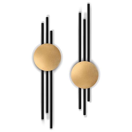 YiYa 2 Stück Metall Wand Dekoration Metall Geometrische Wanddekoration...