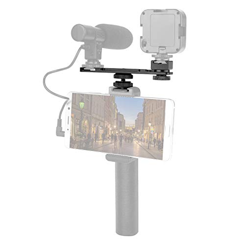 image for ChromLives Hot Shoe Extension Bar Mount, Cold Shoe Extension Flash Bra