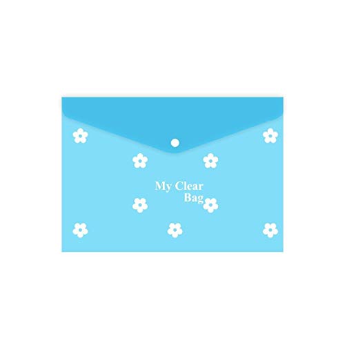 Image of Pack of 12 Pieces Super Quality My Clear Bag, A4 Document File Bag, Transparent Envelope Folder, Plastic Container for Papers, Stationery for School, Office, Projects, Random Colors
