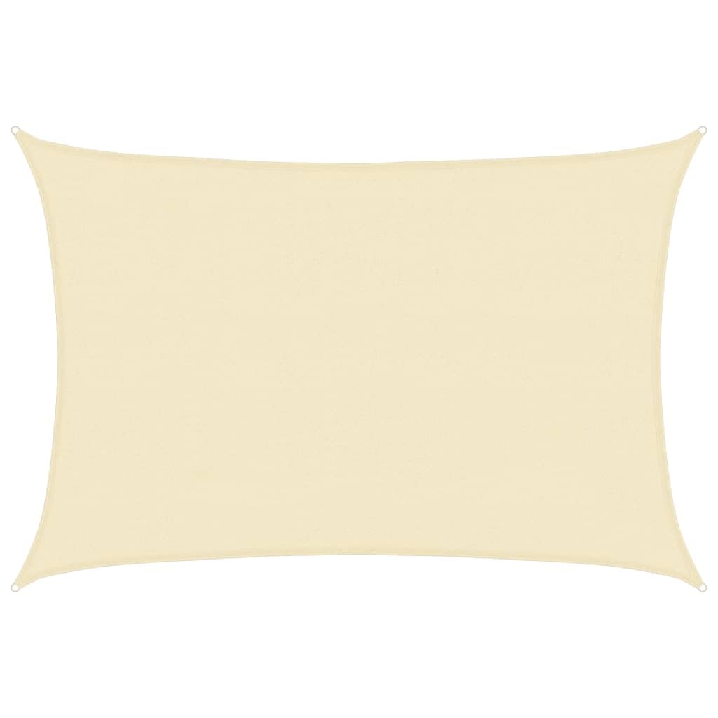 vidaXL Toldo Parasol Lona Protector Solar Sombra de Patio Jardín Terraza Balcón Parque Infantil Exterior de Vela Crema HDPE 160 g/m² 4x5 m