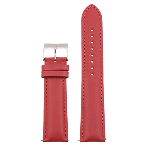 StrapsCo Classic Men's Leather Quick Release Watch Band Strap - Red - 20mm