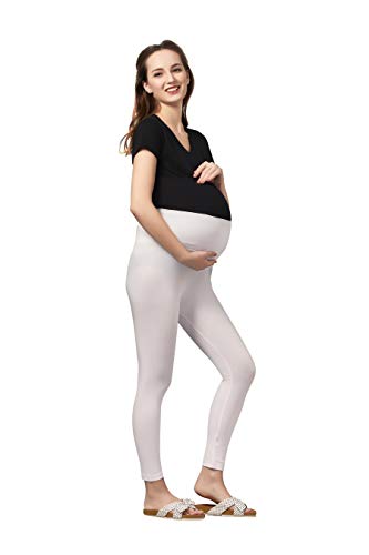 Image of Women's Cotton Lycra Over The Belly Maternity Leggings for Pregnant Women for Pre & Post Pregnancy