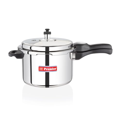 Image of Premier Comfort Stainless Steel Sandwich Bottom Pressure Cooker (5l) Durable And Rust-resistant, Safety Features, Easy To Clean, Ideal For Fast And Even Cooking, Perfect For Modern Kitchens