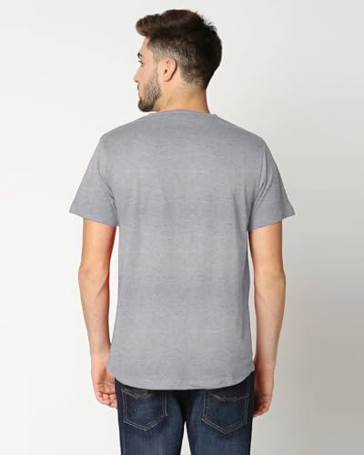 Image of LAZYCHUNKS Henley Neck Men's Cotton Half Plain Sleeves Slim Fit T-Shirt | Round Neck Men's Tshirt | Solid Colors | Summer Wear | - Multicolor