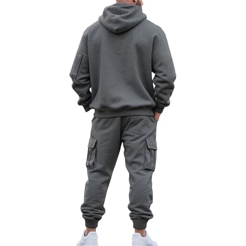 Men's Tracksuit 2 Piece Sets Oversized 1/4 Zipper Tactical Hoodies and Sweatpants Sets Trendy Baggy Athletic Outfits4