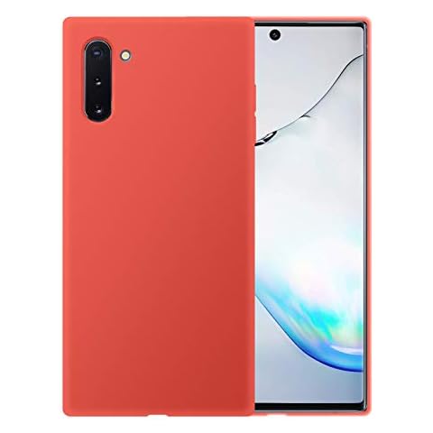 Liquid Silicone Phone Case for Samsung Galaxy Note 10 N970 N970U 6.3" Full Body Protection/Shockproof/Gel Rubber/Cover Case Drop Protection Coral Red Cover