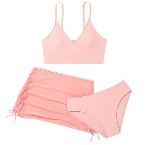 Ensemble de bikinis haut slip short haut de gamme rose fille