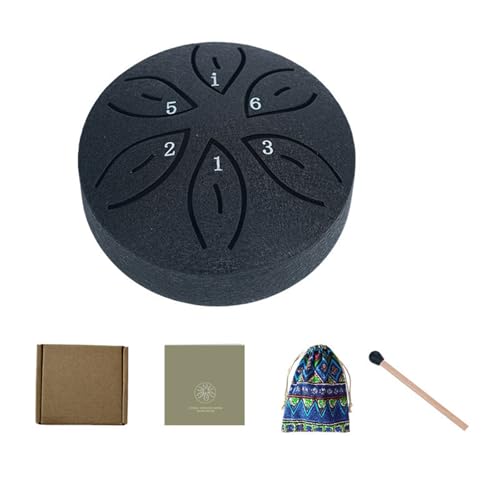 Steel Tongue Drum 6 Notas 3 Pulgadas Negro Portátil miniatura 1