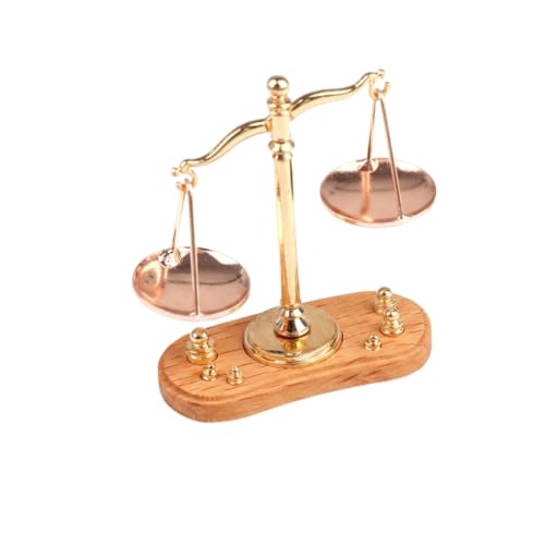 Báscula vintage en miniatura decorativa para maquetas y balanza tradicional