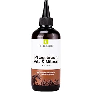GREENDOOR Pflegelotion Pilz und Milbe für Tiere 250ml, Breitbandspektrum bei Pilzbefall und Parasitenbefall