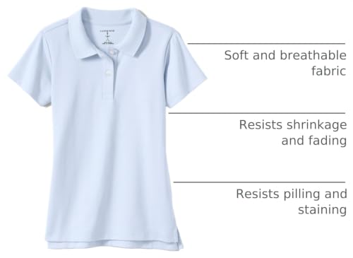 Image of Lands' End School Uniform Girls Short Sleeve Feminine Fit Interlock Polo Shirt