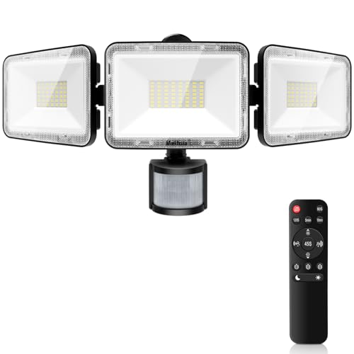 MEIHUA 70W Projecteur LED Exterieur Detecteur de Mouvement 700-6850LM 10 Luminosité 3 Modes Eclairage Exterieur avec Detecteur 6500K Blanc Froid Étanche IP66...