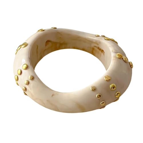 Bracelet géométrique unique en résine à clous, bijou tendance pour style audacieux