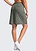 SANTINY Women's 20'' Knee Length Skorts Skirts 6 Pockets High Waisted Drawstring Long Athletic Tennis Golf Skirt Women(Grey Sage_M)