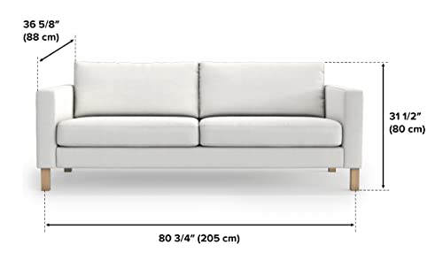 Masters Of Covers Thick Polyester Material Snug Fit Karlstad 3 Seat (Not 2 Seat ) Sofa Cover Slipcover For The Ikea Karlstad Three Seat Slipcover Replacement-Orange (Length:80'') #TOP3