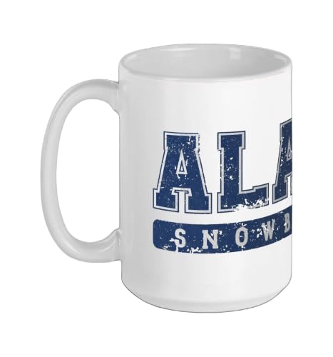 Alaska Snowboarding Blue Vintage Ceramic Mug 15oz