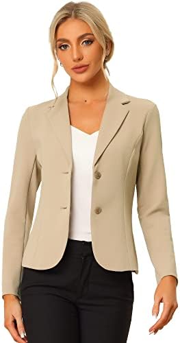 Allegra K Women's Work Office Blazer Long Sleeve Jacket Suit Blazers