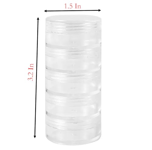 Image of 5 Layers Jewelry Case, 3.2 Inch x 1.5 Inch Transparent Plastic Organizer Box for Girls Earring Ring DIY Storage Drugs Sets (medium)