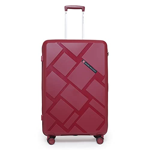 Image of SWISS MILITARY Star Lightweight Hard-Sided 28 Inch Large Size Textured Travel Luggage Trolley Bag, Overnighter Suitcase Bags with Durable ABS Body & TSA Lock, Smooth 360 Spinner Wheels - Mauve