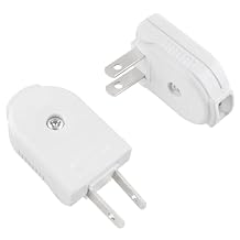 2PCS White Rotatable 2-Pin Plug Long Wire 2-Pin Plug Flat Wiring Plug Electrical Plugs for Small Appliances Power Plate Lamps DIY Projects Small Refrigerator Small Fan Power Plate