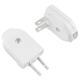 ZZLZX 2PCS White Rotatable 2-Pin Plug Long Wire 2-Pin Plug Flat Wiring ...