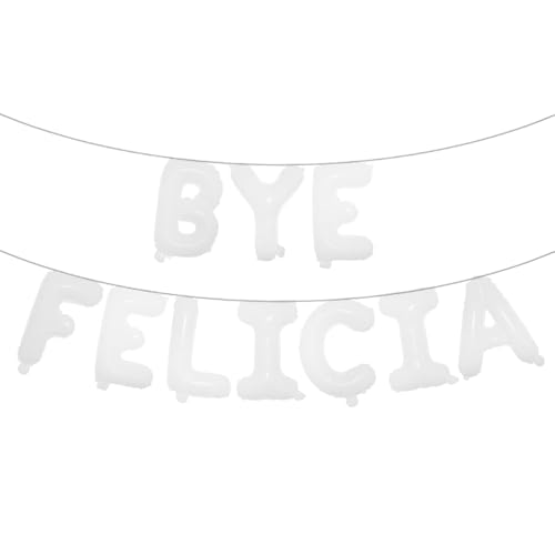 Bye Felicia Decorations for Farewell, Coworker Leaving, Moving Away, Goodbye Party - We Will Miss You Bon Voyage Going Away Balloons Banner (BYE FELICIA White)