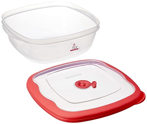 Pote Quad Plástico Sanremo Transparente / Rosa 2.7L Plástico