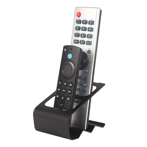 KAIXUANMAN リモコン 収納 卓上 おしゃれ リモコンホルダー 金属 しっかり 頑丈 小物入れ 便利 テーブル 2格仕切り 滑り止めシート付き ブラック