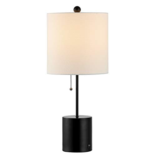 Lámpara de mesa negra con USB 25 pulgadas Dalra