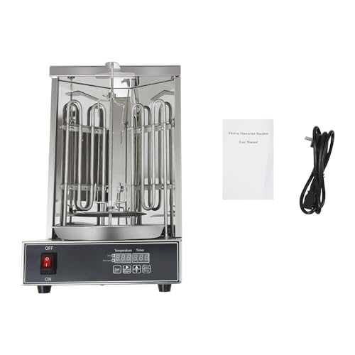 Vertikalgrill Dönergrill Hähnchengrill Gas Doner Kebab Machine Edelstahl Grill Grillmaschine 3KW Temperaturkontrolle 300℃ für Restaurant Wohnküche Haushalte – Bild 6