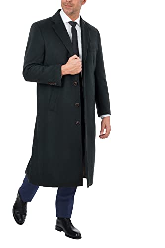 Image of THE SUIT DEPOT Mens Single Breasted Wool Cashmere Full Length Overcoat