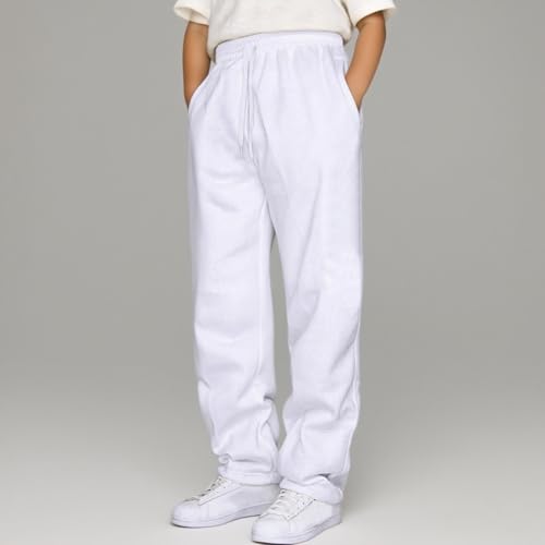Baggy Sweatpants Boys Sweats Kids Fleece Elastic Waist Straight Leg Open Bottom Sweat Pants Athlteic Jogger Track Pants 5-16Y2