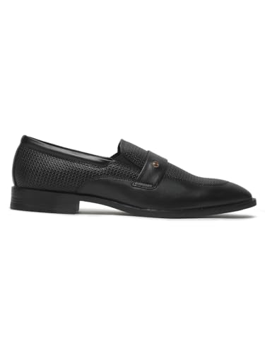 Image of TEAKWOOD LEATHERS Mens's Textured Leather Flexible 360 Moccasins, Stylish Classy Leather Shoes for Men