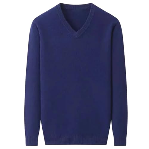 Men Thickened Cashmere Blend Sweater Casual V-Neck Knit Pullovers Sweater Fall Winter