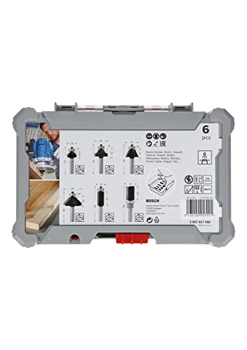 Image of Bosch Professional 6 pcs. Trim & Edging Router Bit Set (for Wood, O 6 mm Shank, Accessory Router)