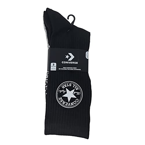 Converse Men's Half Cushion Crew Socks 3-Pack Size 6-12 (Assorted)4