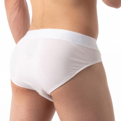 LEADER Essentials Brief White slip elástico transpirable de color blanco 5