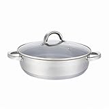 Luckyberg Flach Topf mit Deckel in vielen Größen Kochtopf Töpfe Induktion Edelstahl (3,5L/∅24cm)